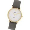 Oozoo Damen Armbanduhr Vintage Analog Leder grau UOC20088