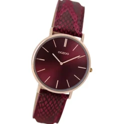 Oozoo Damen Armbanduhr Vintage Analog Leder rot UOC9306A