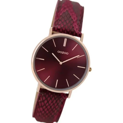 Oozoo Damen Armbanduhr Vintage Analog Leder rot UOC9306A