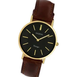 Oozoo Damen Armbanduhr Vintage Analog Leder braun UOC9838A