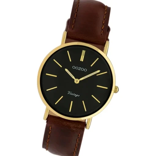 Oozoo Damen Armbanduhr Vintage Analog Leder braun UOC9838A