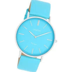 Oozoo Damen Armbanduhr Vintage Analog Leder blau UOC20322