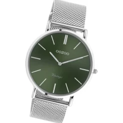 Oozoo Damen Armbanduhr Vintage Analog Metall silber UOC10871