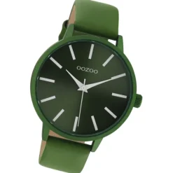 Oozoo Damen Armbanduhr Vintage Analog Leder dunkelgrün UOC10873
