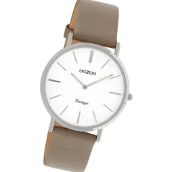 Oozoo Damen Armbanduhr Vintage Series Analog Leder taupe braun UOC20017