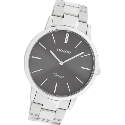 Oozoo Damen Armbanduhr Vintage Series Analog Metall silber UOC20021
