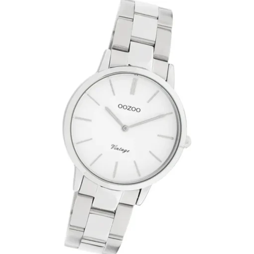 Oozoo Damen Armbanduhr Vintage Series Analog Metall silber UOC20038