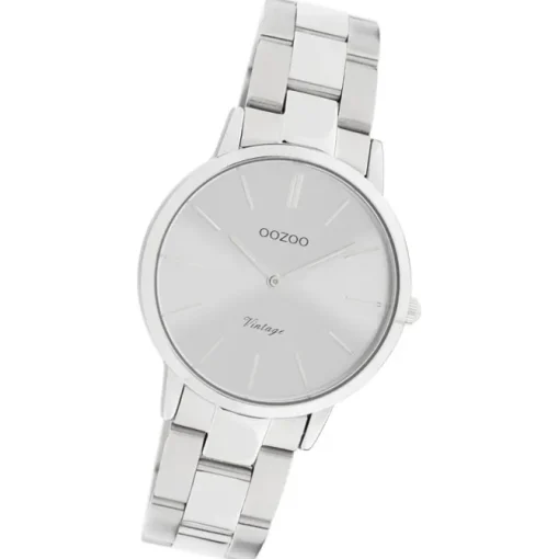 Oozoo Damen Armbanduhr Vintage Series Analog Metall silber UOC20039