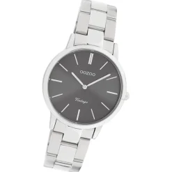 Oozoo Damen Armbanduhr Vintage Series Analog Metall silber UOC20042