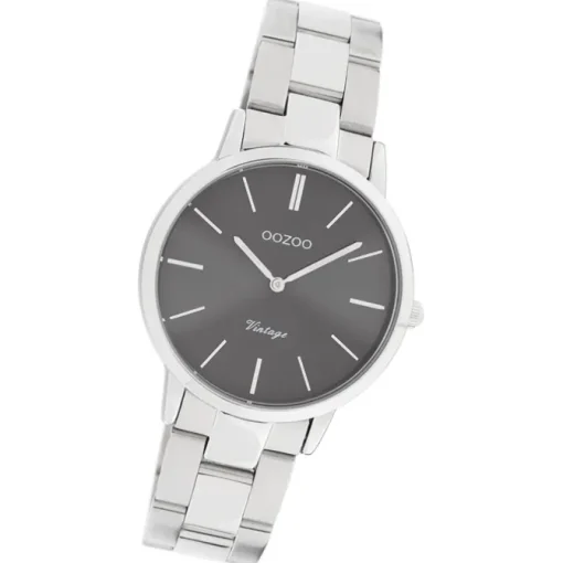 Oozoo Damen Armbanduhr Vintage Series Analog Metall silber UOC20042