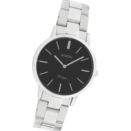 Oozoo Damen Armbanduhr Vintage Series Analog Metall silber UOC20043