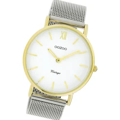 Oozoo Damen Armbanduhr Vintage Series Analog Metall silber UOC20116