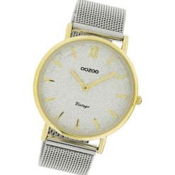 Oozoo Damen Armbanduhr Vintage Series Analog Metall silber UOC20117