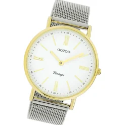 Oozoo Damen Armbanduhr Vintage Series Analog Metall silber UOC20118