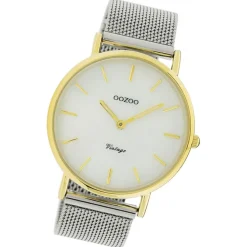Oozoo Damen Armbanduhr Vintage Series Analog Metall silber UOC20119