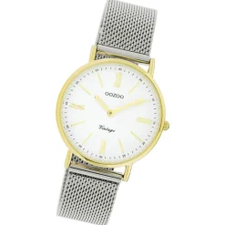 Oozoo Damen Armbanduhr Vintage Series Analog Metall silber UOC20123