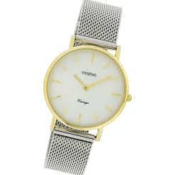 Oozoo Damen Armbanduhr Vintage Series Analog Metall silber UOC20124