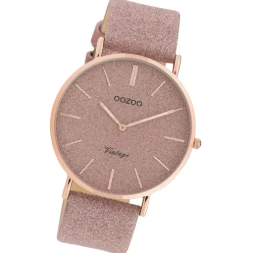 Oozoo Damen Armbanduhr Vintage Series Analog Leder rosa UOC20161