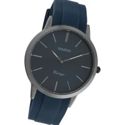 Oozoo Damen Armbanduhr Vintage Series Analog Silikon dunkelblau UOC20171