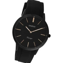 Oozoo Damen Armbanduhr Vintage Series Analog Silikon schwarz UOC20174