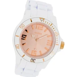 Oozoo Damen Armbanduhr Vintage Series Analog Silikon weiß UOC5064A