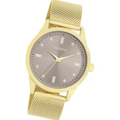 Oozoo Damen Armbanduhr Vintage Series Analog Metall gold UOC11357
