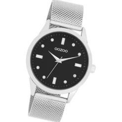 Oozoo Damen Armbanduhr Vintage Series Analog Metall silber UOC11356