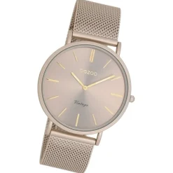 Oozoo Damen Armbanduhr Vintage Series Analog Metall braun UOC20336