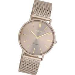 Oozoo Damen Armbanduhr Vintage Series Analog Metall braun UOC20337