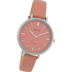 Oozoo Damen Armbanduhr Vintage Series Analog Leder rosa UOC9812A