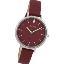 Oozoo Damen Armbanduhr Vintage Series Analog Leder rot UOC9815A