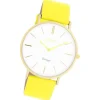 Oozoo Damen Armbanduhr Vintage Analog Leder gelb UOC20317