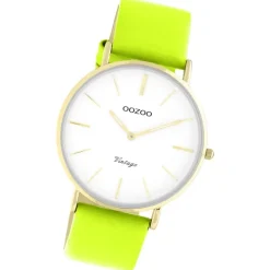 Oozoo Damen Armbanduhr Vintage Series C20305 Analog Leder gelbgrün UOC20305