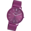 Oozoo Damen Armbanduhr Vintage Analog Edelstahl lila UOC20332