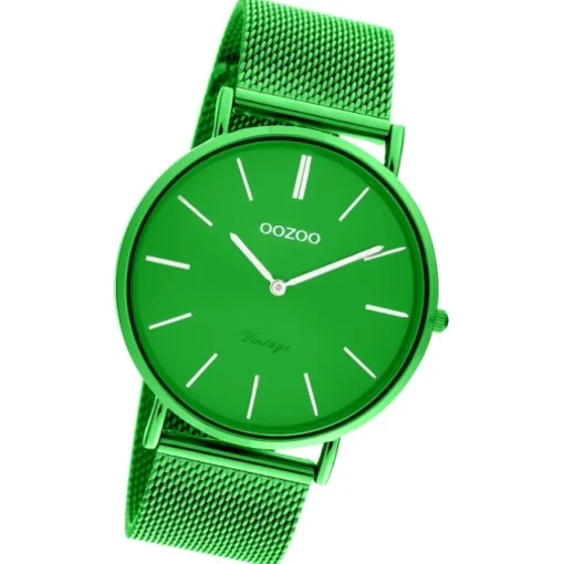 Oozoo Damen Armbanduhr Vintage Series C20273 Analog Metall Mesh grün UOC20273