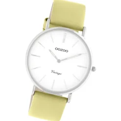 Oozoo Damen Armbanduhr Vintage Series C20301 Analog Leder sand gelbgrün UOC20301