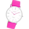 Oozoo Damen Armbanduhr Vintage Analog Leder pink UOC20314
