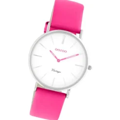 Oozoo Damen Armbanduhr Vintage Series Analog Leder pink UOC20285