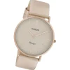 Oozoo Damen Armbanduhr Vintage Series Analog Leder beige rosa UOC20165