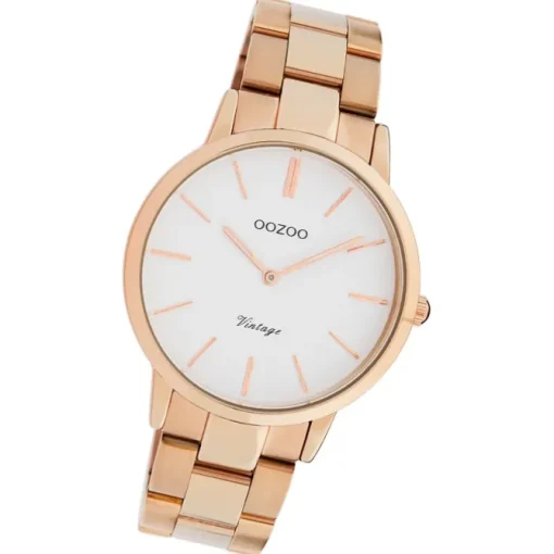 Oozoo Damen Armbanduhr Vintage Series Analog Metall rosegold UOC20036