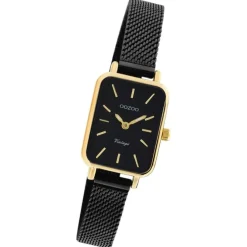 Oozoo Damen Armbanduhr Vintage Series Analog Metall Mesh schwarz UOC20269