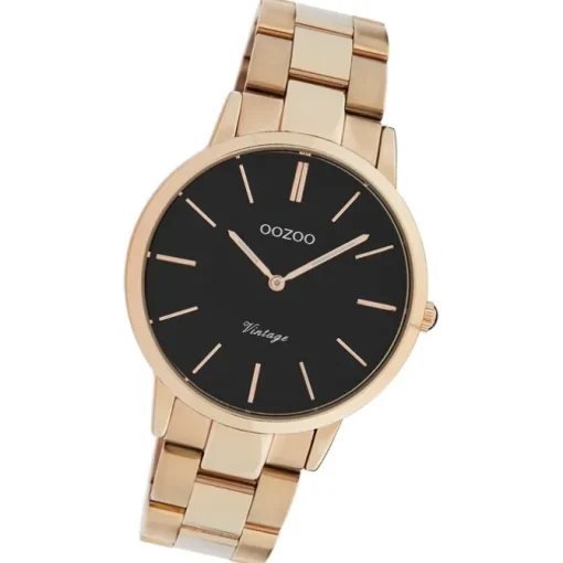 Oozoo Damen Armbanduhr Vintage Series Analog Metall rosegold UOC20037