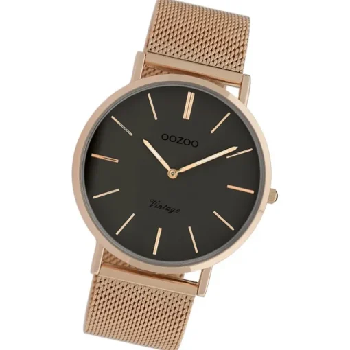 Oozoo Damen Armbanduhr Vintage Series Analog Metall rosegold UOC20091