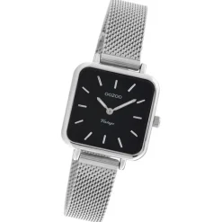 Oozoo Damen Armbanduhr Vintage Series Analog Metall Mesh silber UOC20262