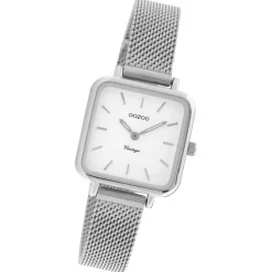 Oozoo Damen Armbanduhr Vintage Series Analog Metall Mesh silber UOC20261
