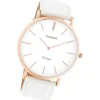 Oozoo Damen Armbanduhr Vintage Analog Leder weiß UOC9314A