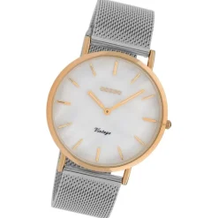 Oozoo Damen Armbanduhr Vintage Series Analog Metall silber UOC20068