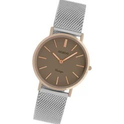 Oozoo Damen Armbanduhr Vintage Series Analog Metall silber UOC20096