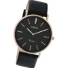 Oozoo Damen Armbanduhr Vintage Series Analog Leder schwarz UOC20169
