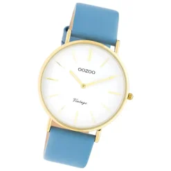 Oozoo Damen Armbanduhr Vintage C20224 Analog Leder babyblau UOC20224